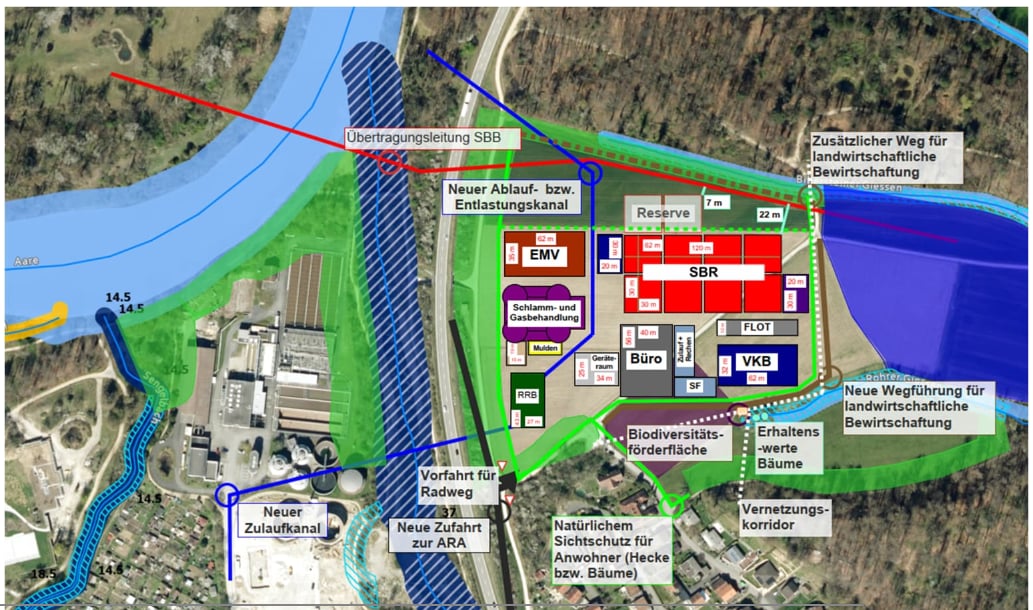Layout der neuen ARA-Anlage von oben (Projektteam)